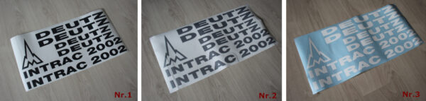 k Bild Aufkleber Deutz Intrac 2002 alle Varianten
