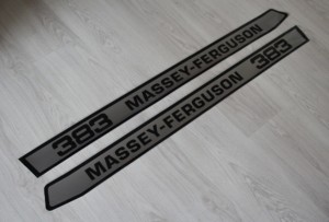 Massey Ferguson 383 Aufkleber schwarz silber