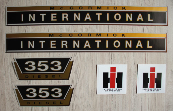 IHC International 353 Aufkleber gold groß