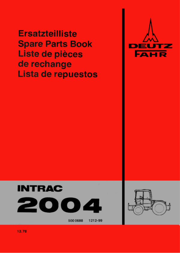 Deutz Intrac 2004 Ersatzteilliste auf CD (kein Buch)