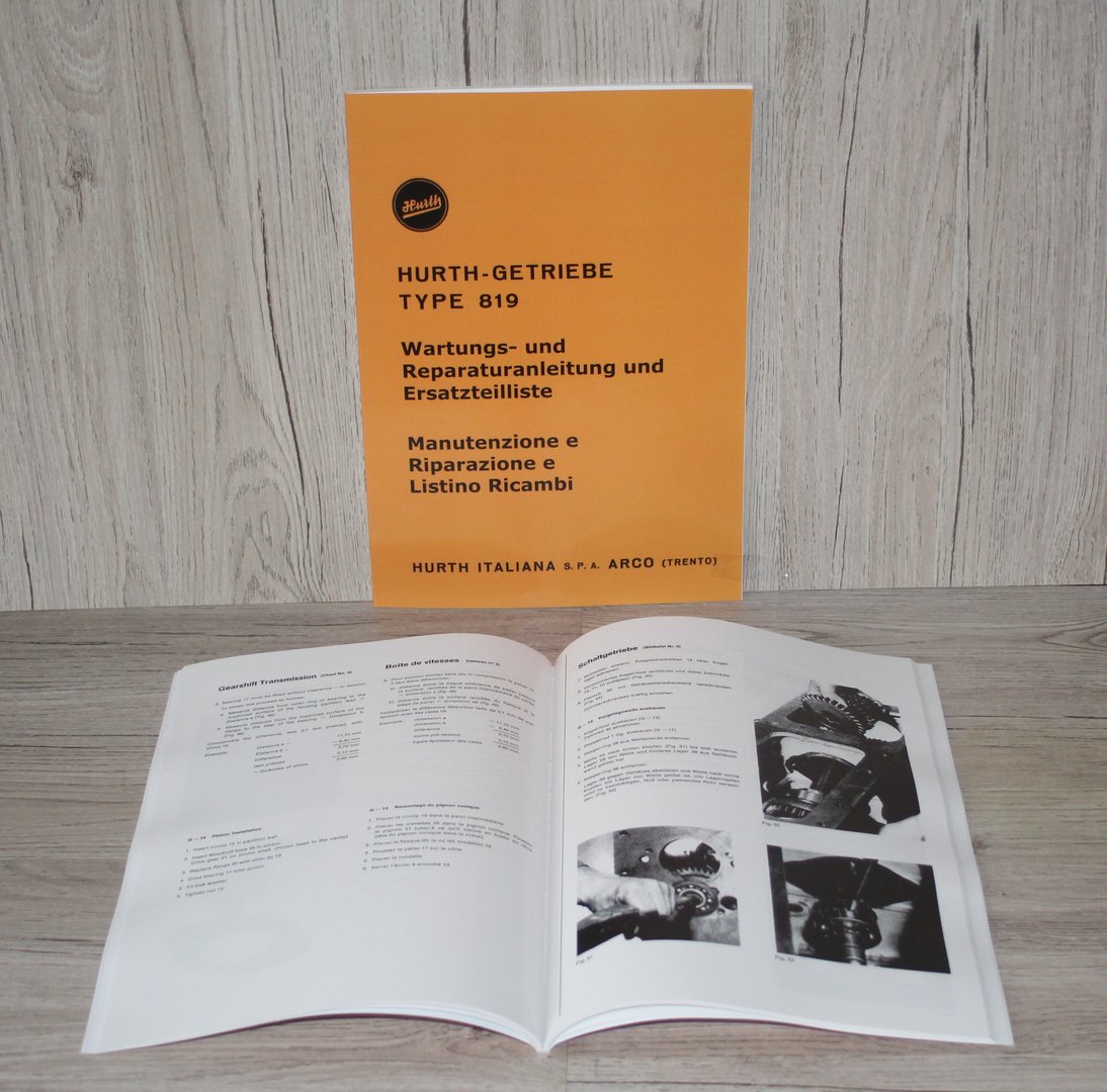 Hurth Getriebe 819 Wartungs-Reparaturanleitung Ersatzteilliste