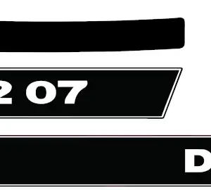 Deutz D6207 Aufkleber – schwarz / weiß (mit Rahmen)
