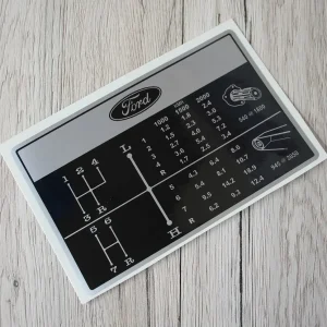 Aufkleber Schaltschema | Ford 2000/3000/3055/4000/5000 | Hochleistungsfolie – 1 KMH (Art. FA10)