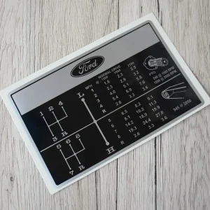 Aufkleber Schaltschema | Ford 2000/3000/3055/4000/5000 | Hochleistungsfolie – 2 MPH (Art. FA20)