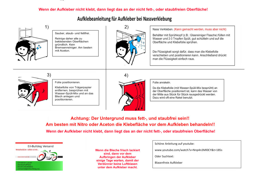 1 2 Aufklebeanleitung Nassverklebung