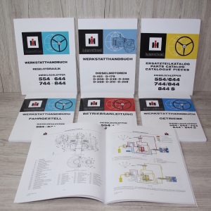IHC 554/644/744/844 Komplett-Paket – Werkstatthandbuch + Motor + Hydraulik + Getriebe + Ersatzteile + Betriebsanleitung
