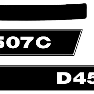 Deutz D4507C Aufkleber – schwarz / weiß (mit Rahmen)