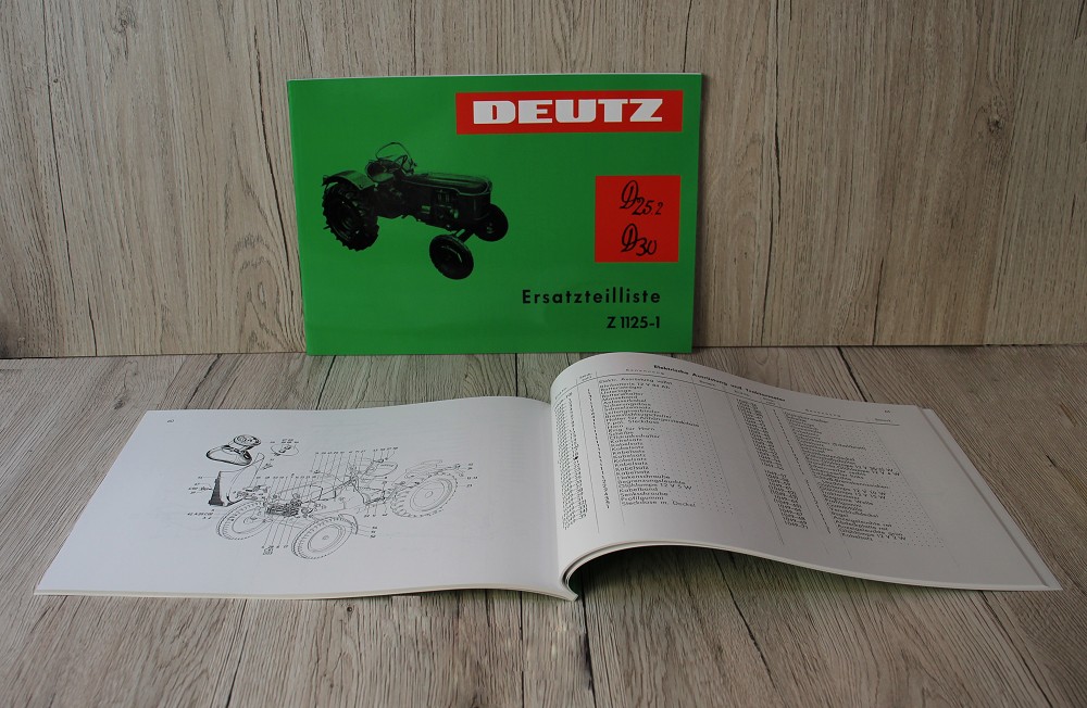 Ersatzteilliste Deutz D25.2 D30 D30S für Motor F2L812  Z1125-2 