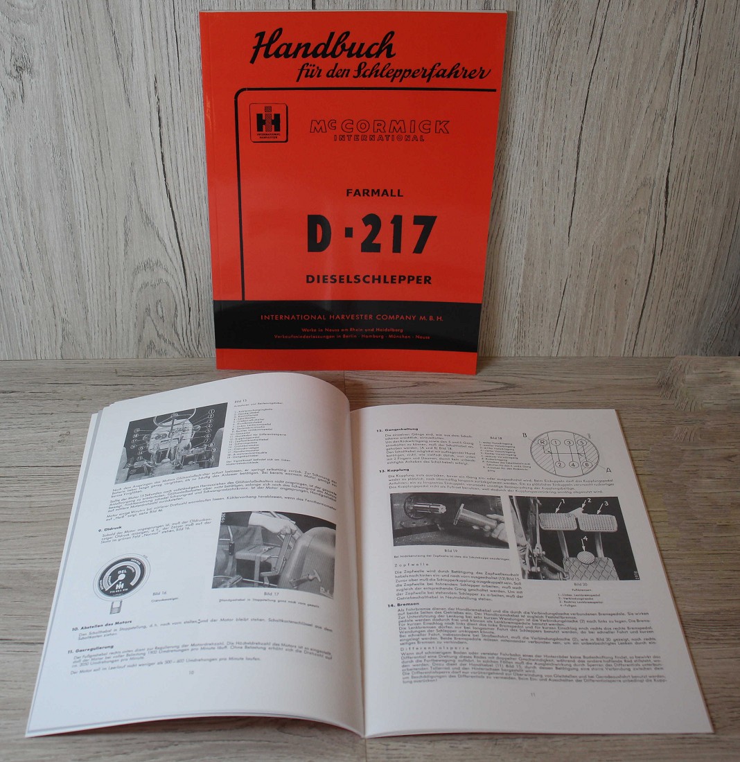 McCormic Handbuch für den Schlepperfahrer Farmall DGD4 Bedienungsanleitung 